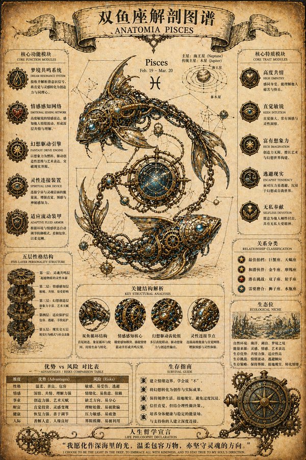 Steampunk Constellation Anatomy Poster