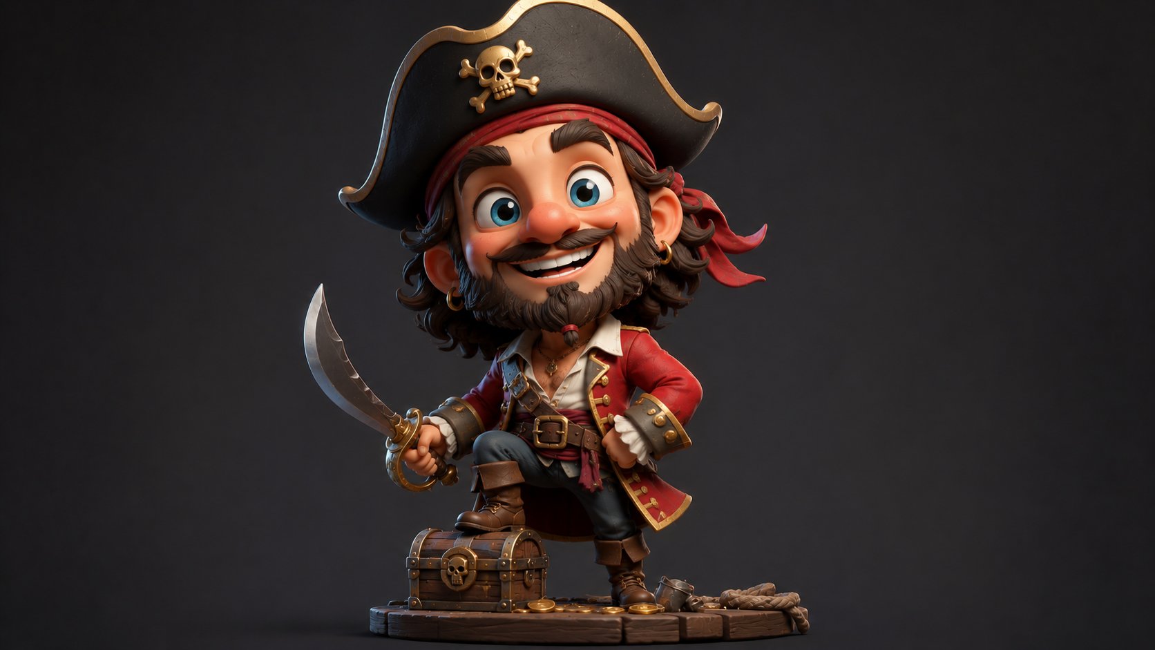 Charming 3D Big-Head Comic Character