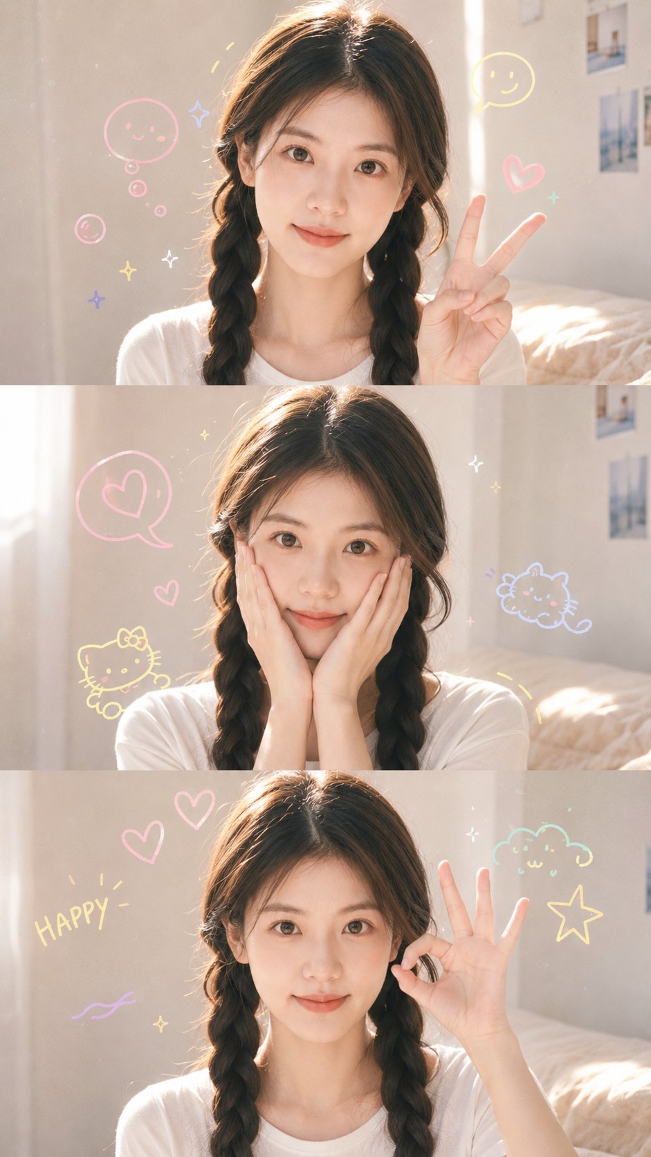 Dreamy Sunlit Selfie Collage