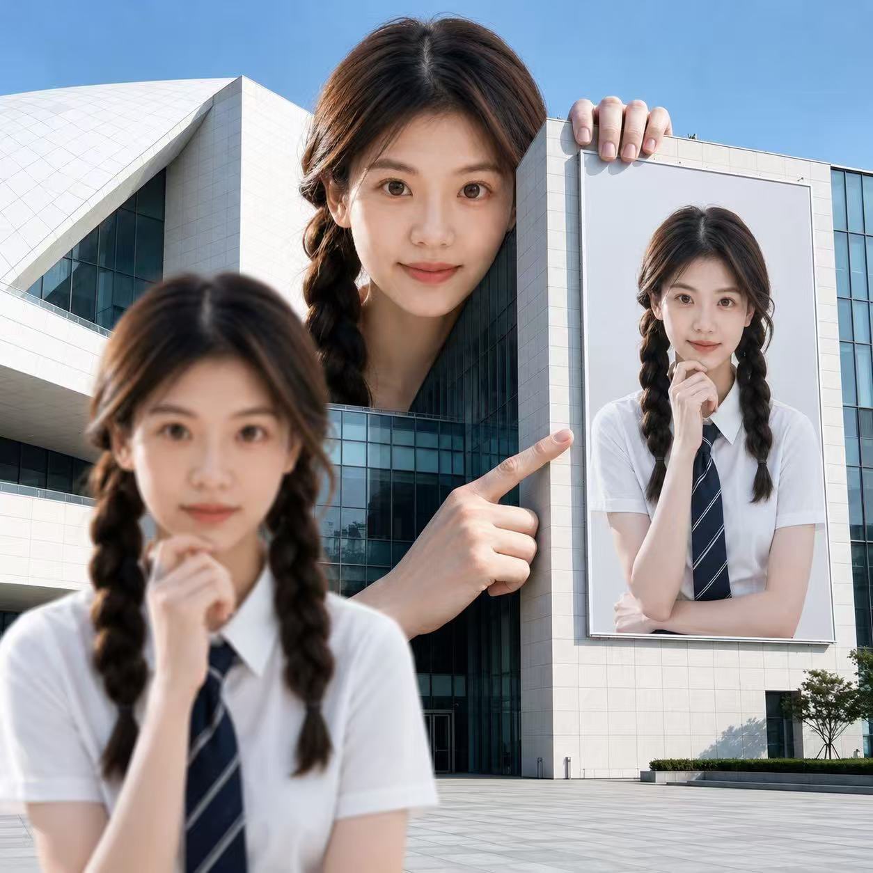 Surreal Triple Portrait Fashion Ad