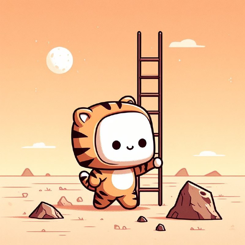 Cute Marshmallow Character Climbing Minimal Cartoon