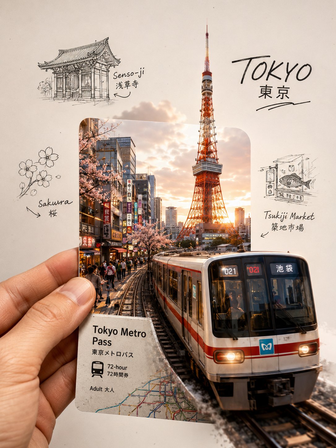 Tokyo Subway Ticket Portal Collage