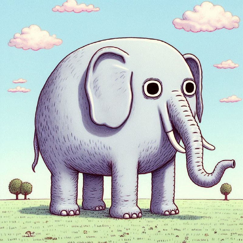 Elephant Drawing in Allie Brosh and Shrigley Style