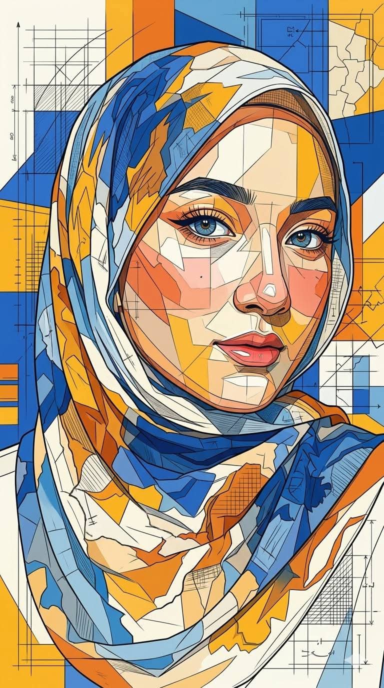 Geometric Mosaic Portrait Art