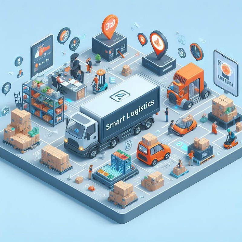 Smart Logistics Isometric 3D Illustration in C4D Style