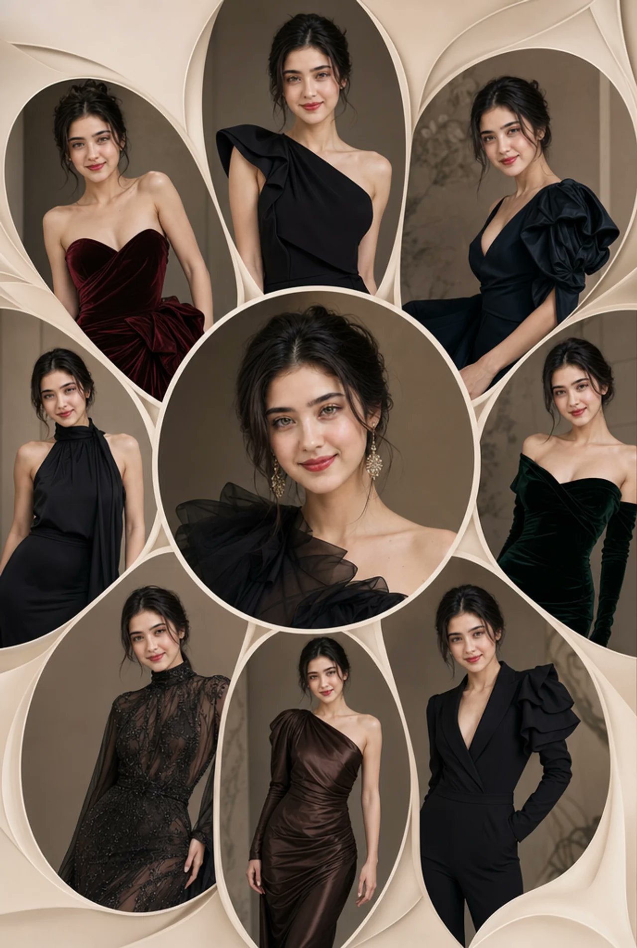 Haute Couture Petal Collage Portrait