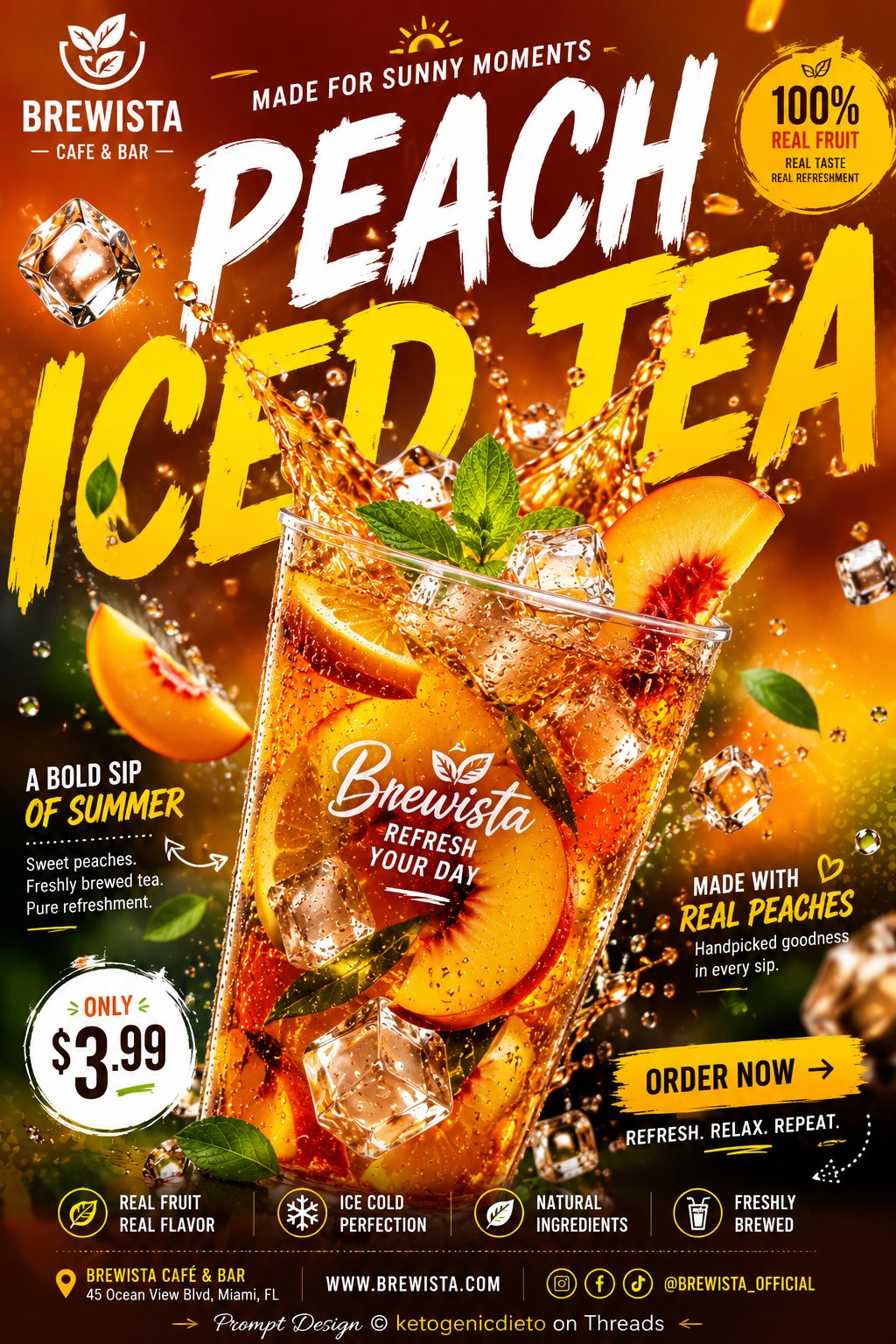 Icy Splash Drink Poster