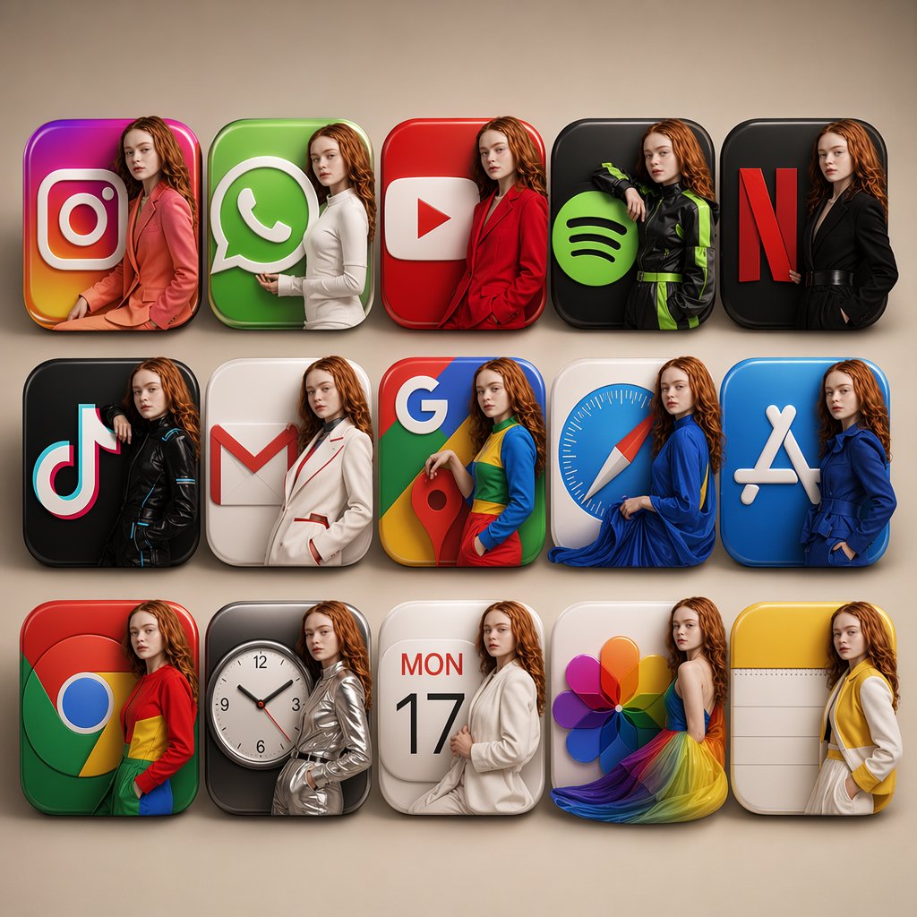Cute Kid Becomes 3D App Icons