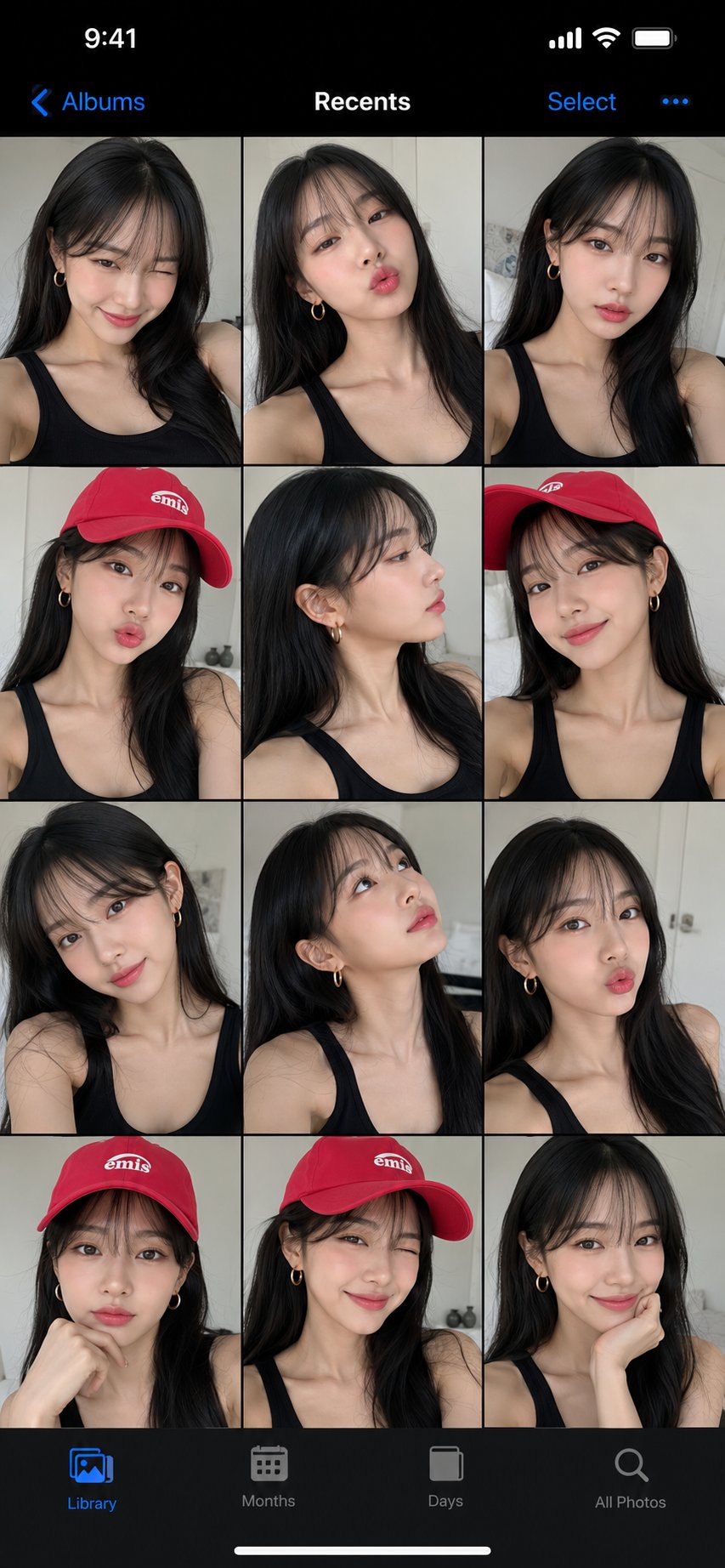 Korean Aesthetic Selfie Collage