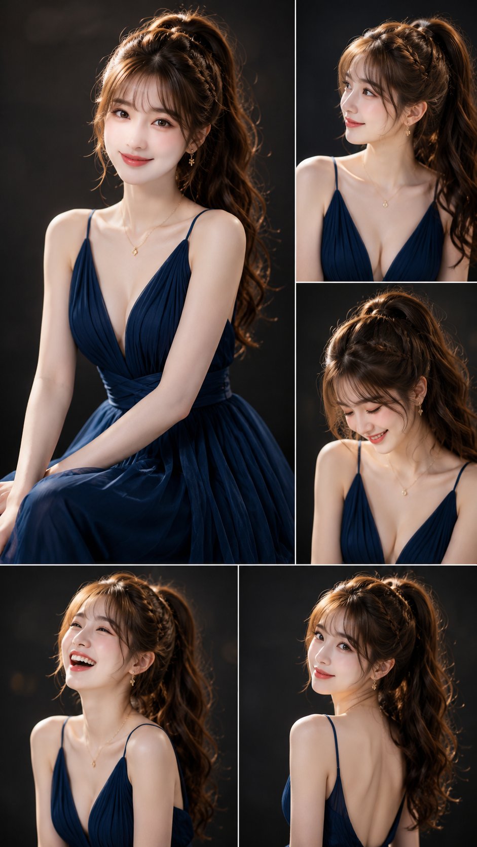 Royal Blue Fashion Collage Portrait