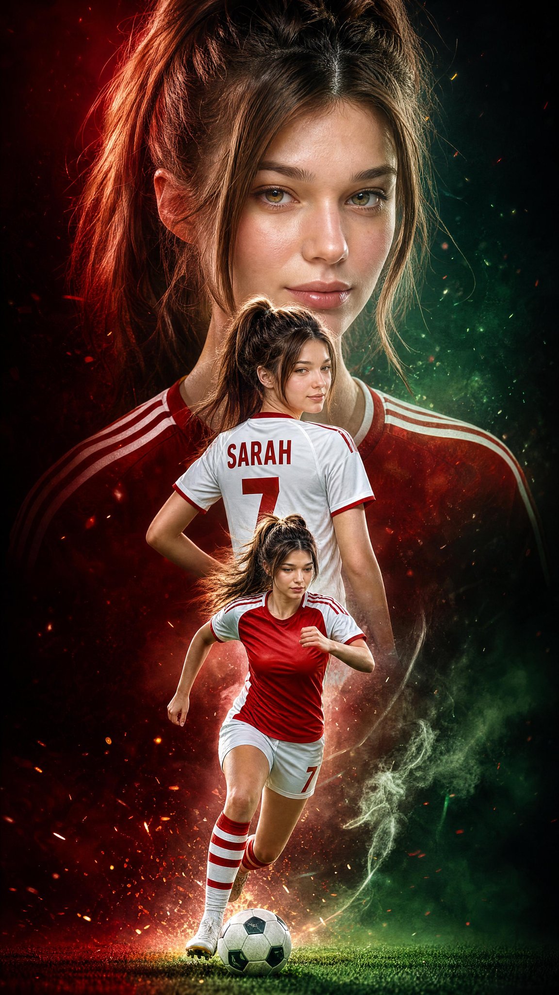 Triple Exposure Football Star Poster