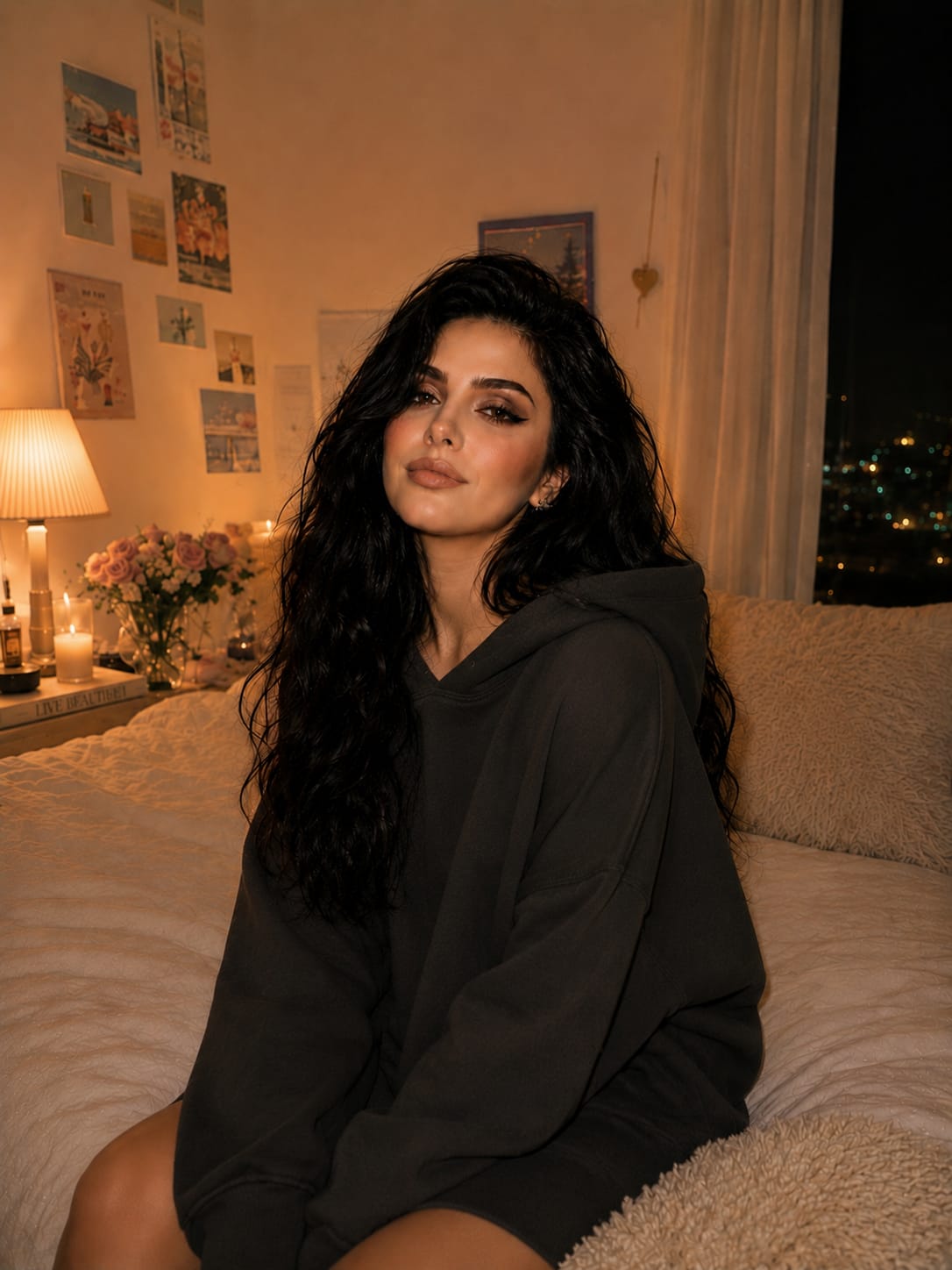 Cozy Korean Bedroom Night Portrait