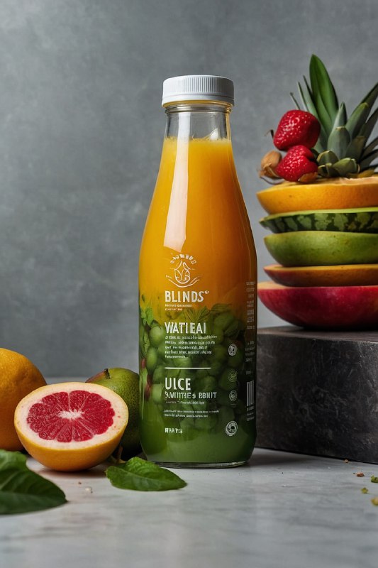 Vitality Blends Natural Fruit Juice Advertising Poster