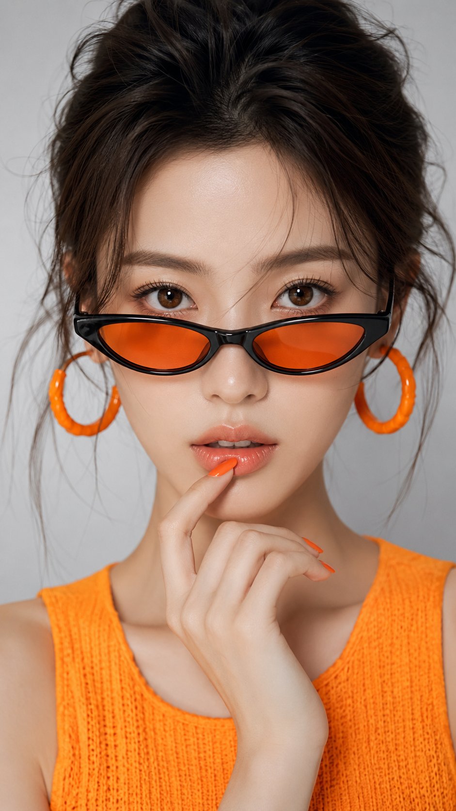 Neon Orange Fashion Beauty Editorial