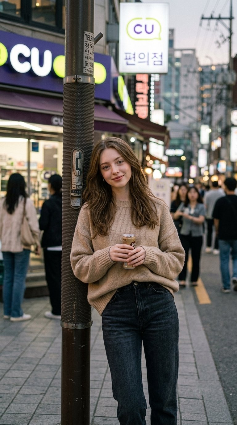 Korean Girl Cinematic Street Portrait