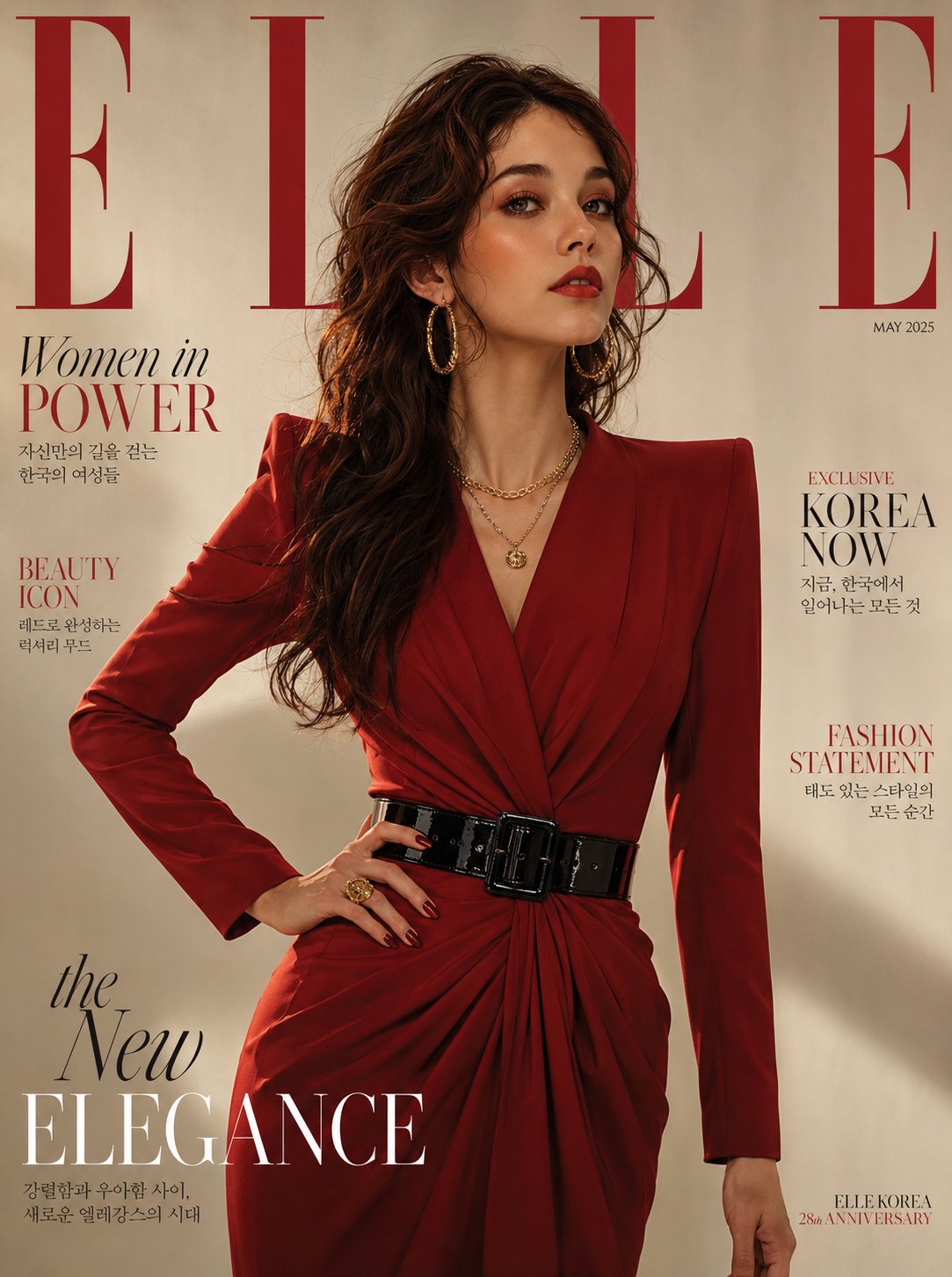 Elle Cover Red Power Dress