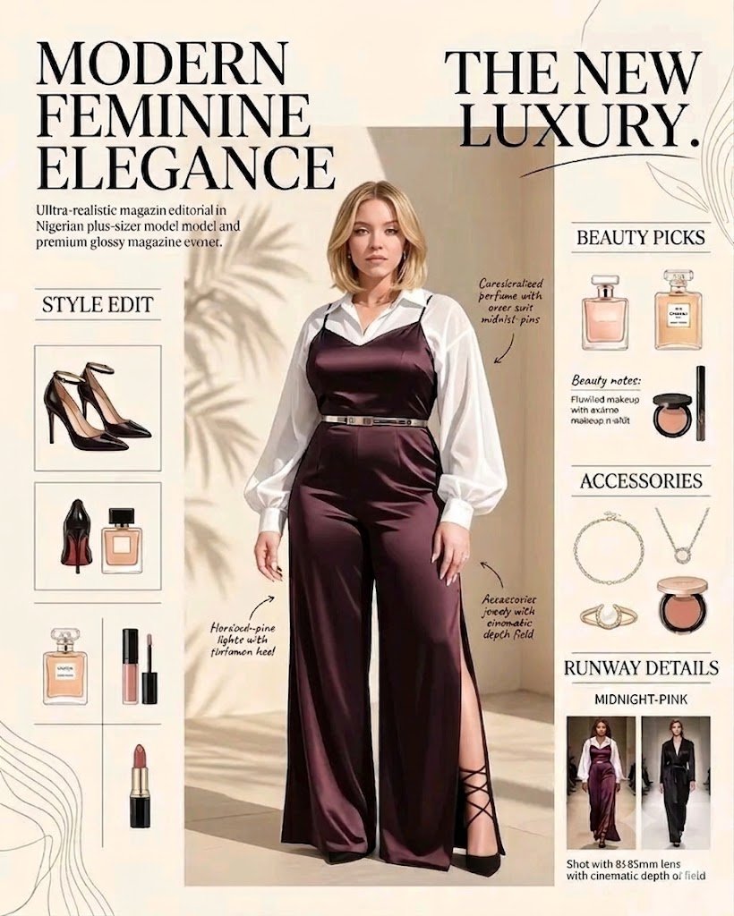 Plum Satin Vogue Editorial