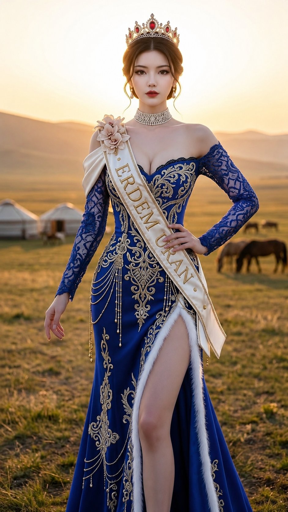 Mongolian Beauty Queen Portrait