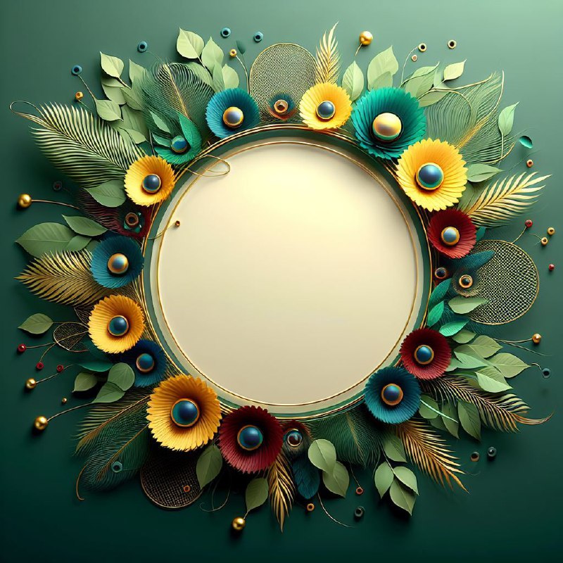 Divine Peacock-Inspired Background With Leaves in 3D