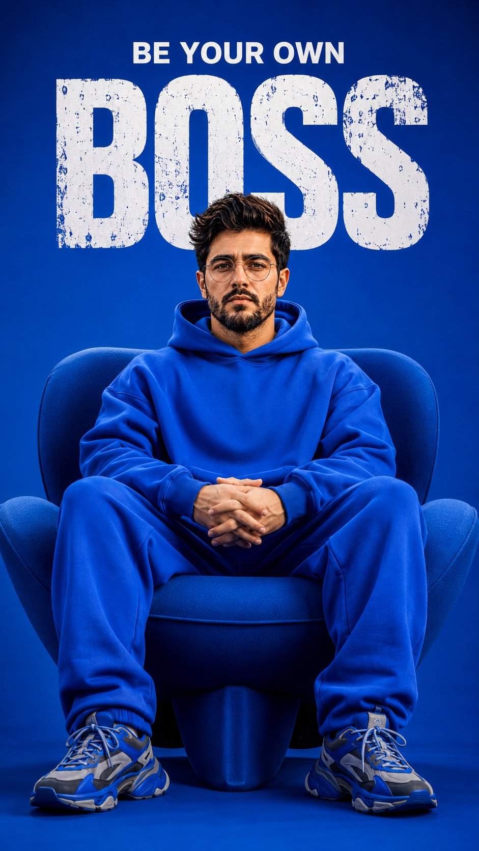 Blue Monochrome Boss Poster