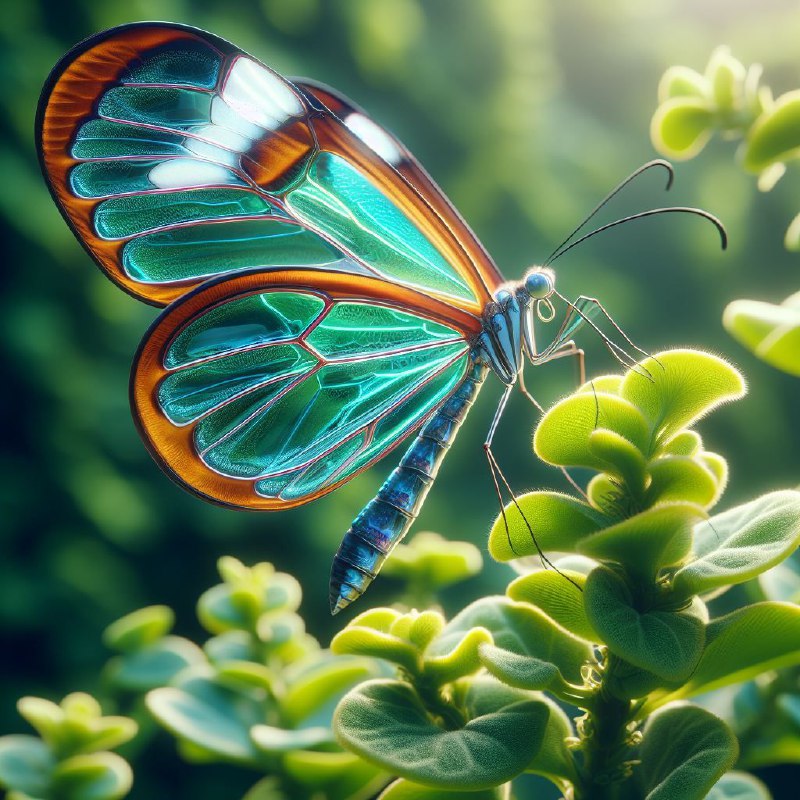 Glasswinged Butterfly Photorealistic Macro in HDR