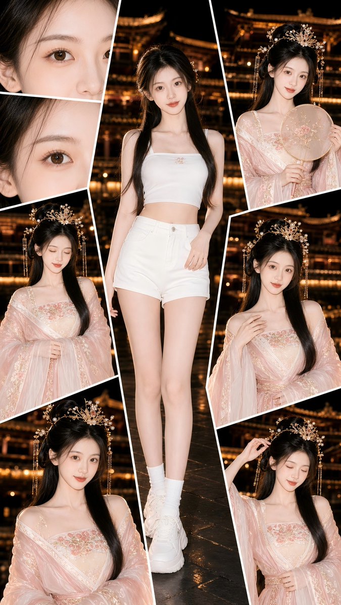 Hanfu Collage Fashion Poster