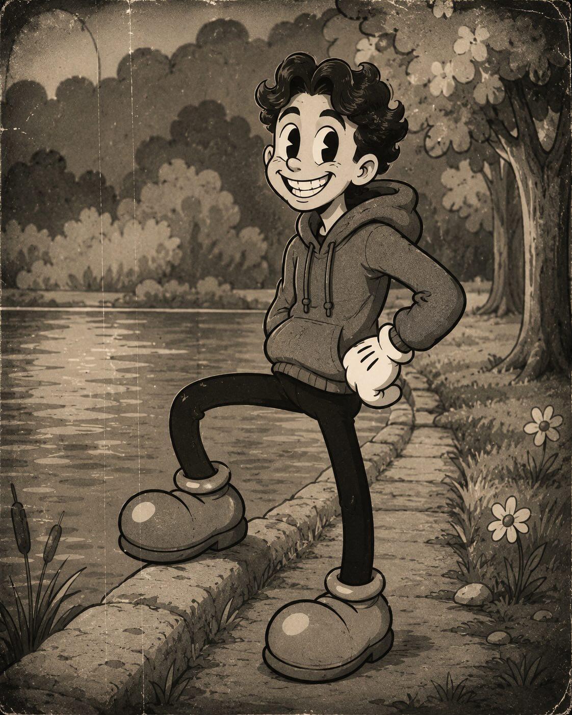 Vintage Rubber Hose Cartoon Transformation