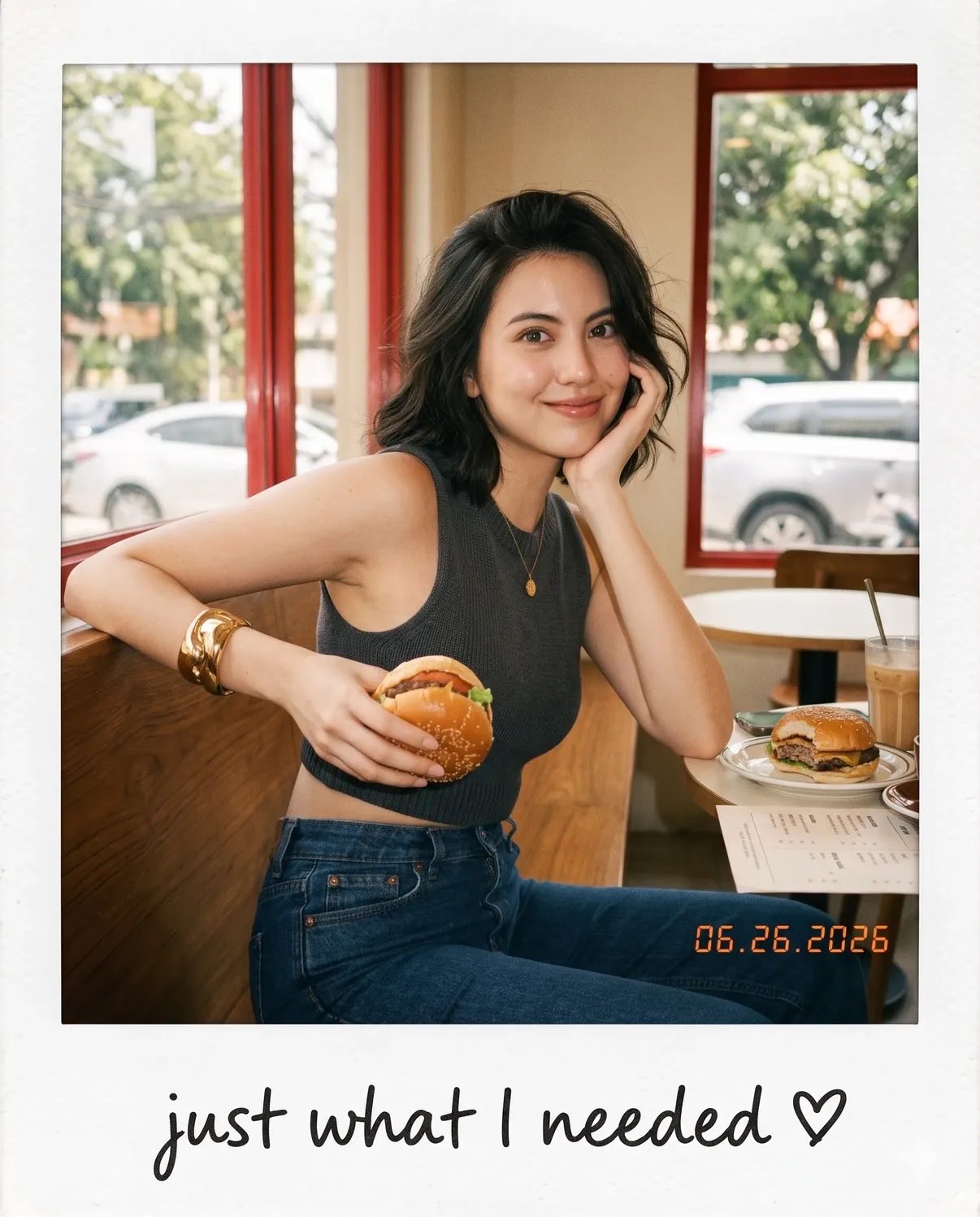 Vintage Café Polaroid Portrait