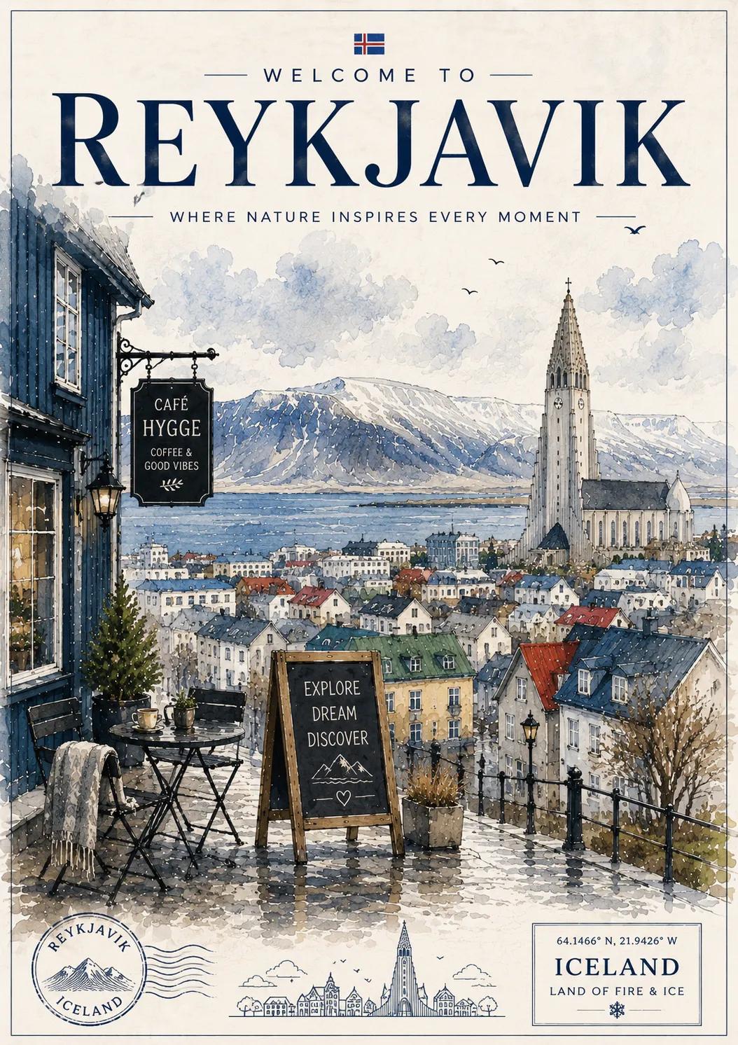 Vintage Watercolor European Travel Poster