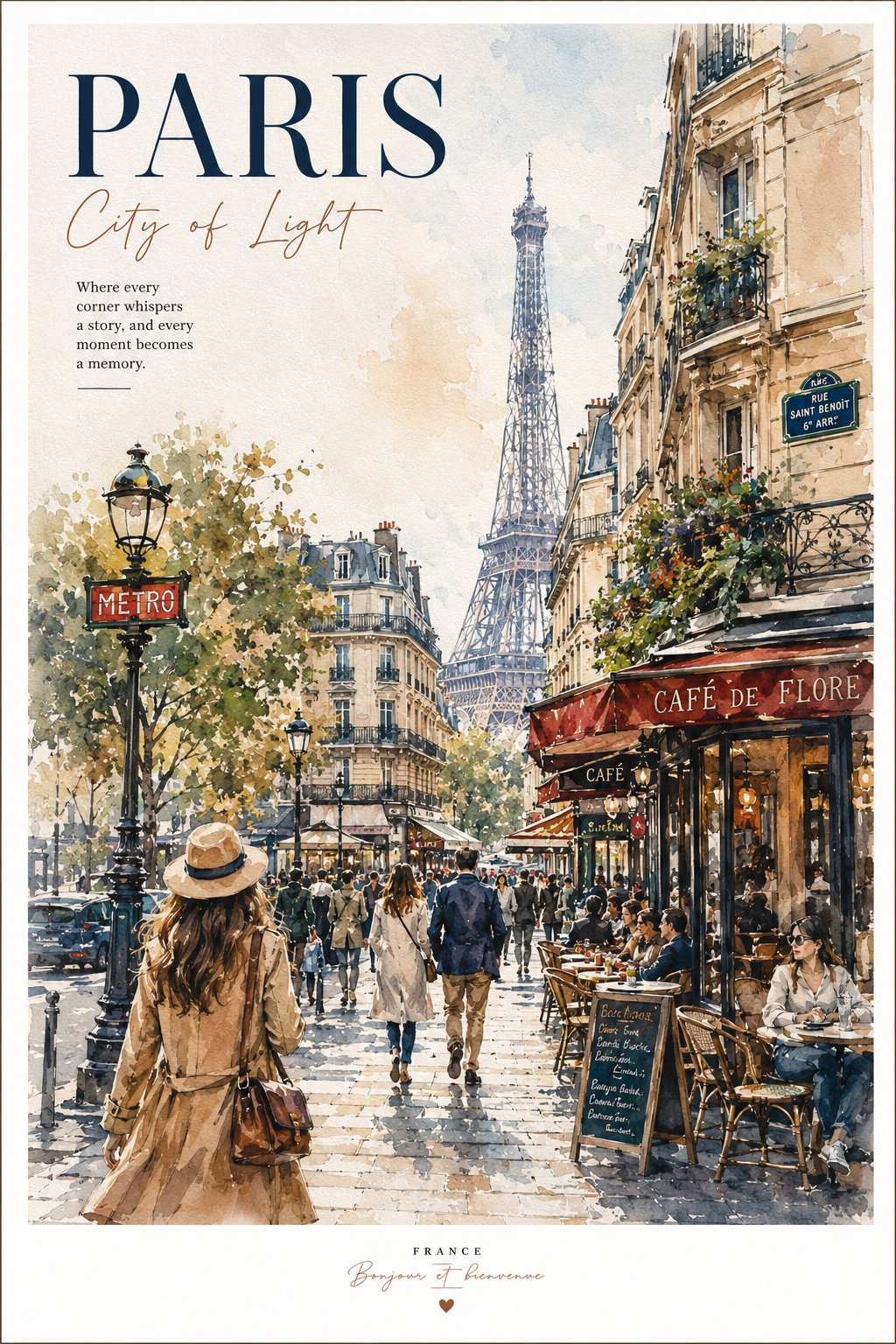 Watercolor Cities: Paris & Kyoto