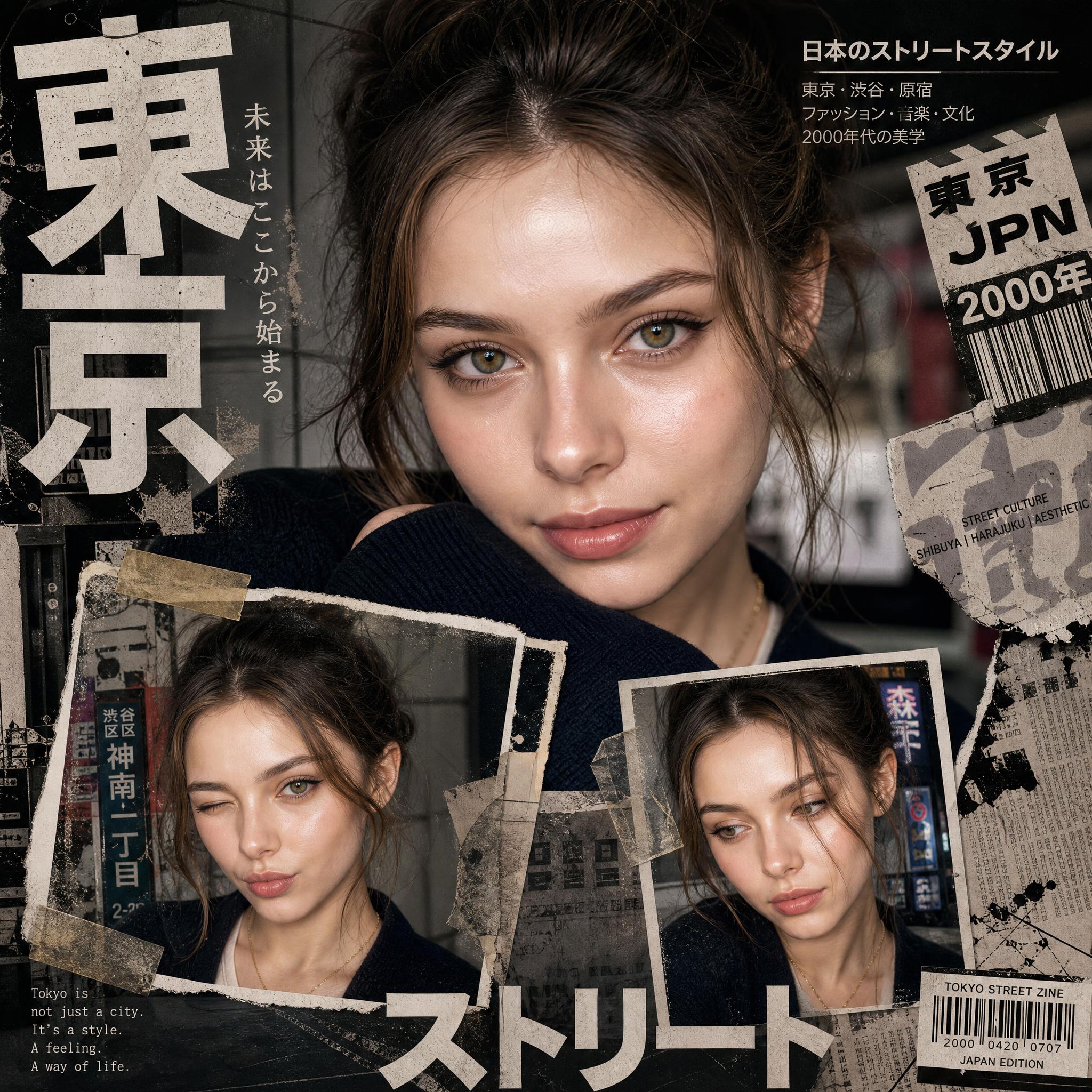 Y2K Tokyo Street Editorial Collage