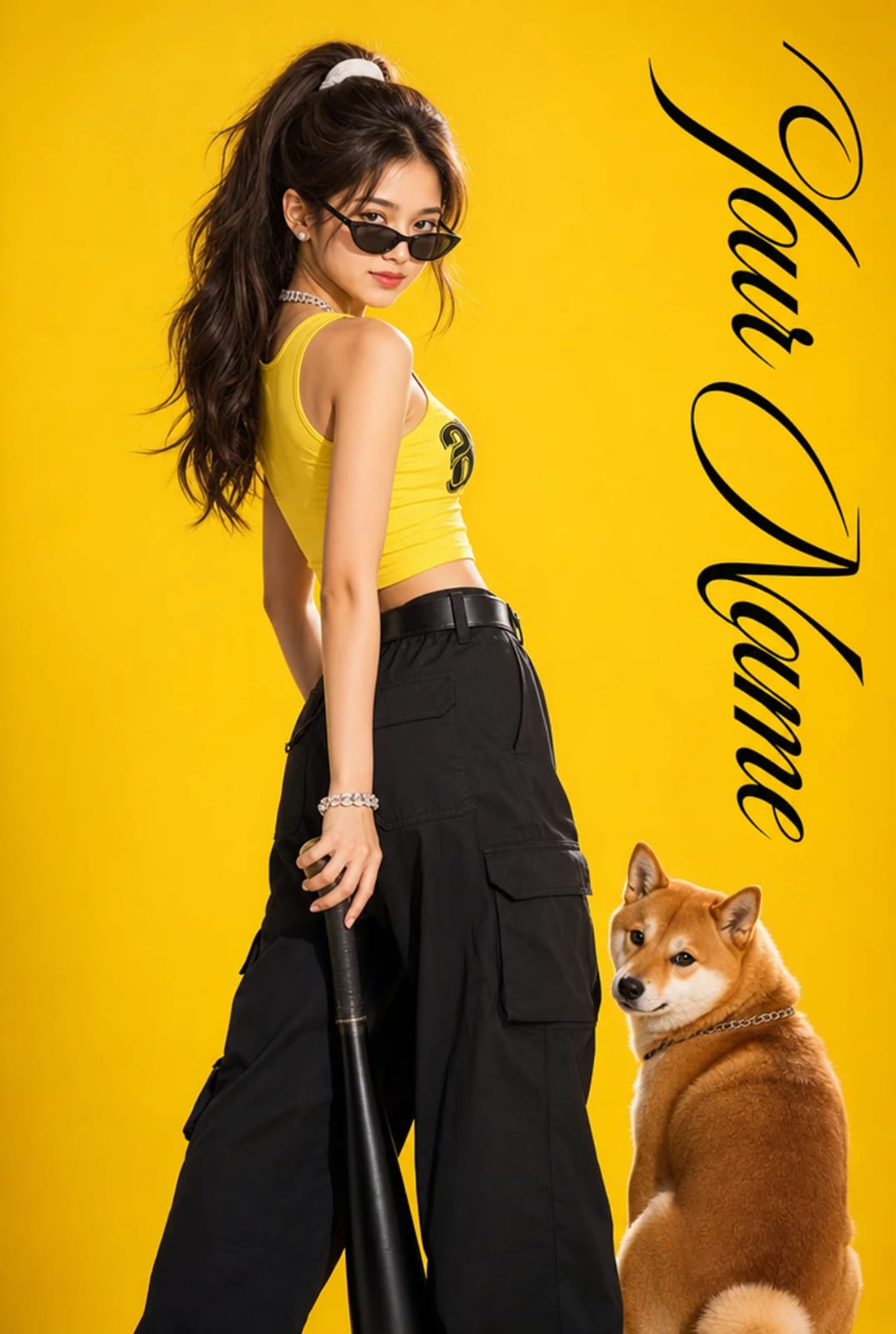 Cool Girl & Red Shiba Inu