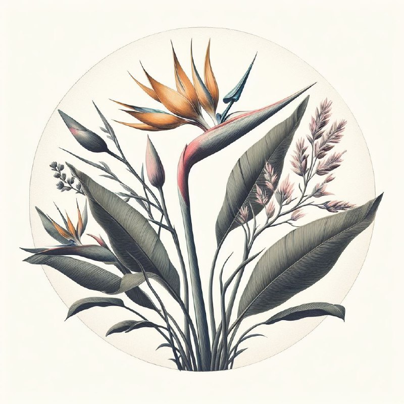 Bird of Paradise Vintage Botanical Engraving Print