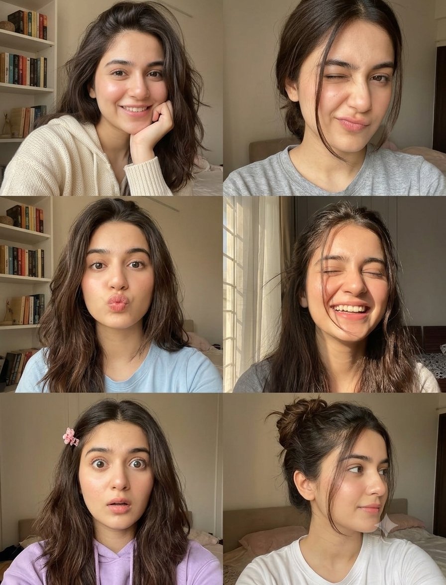 Playful Girl Expression Collage