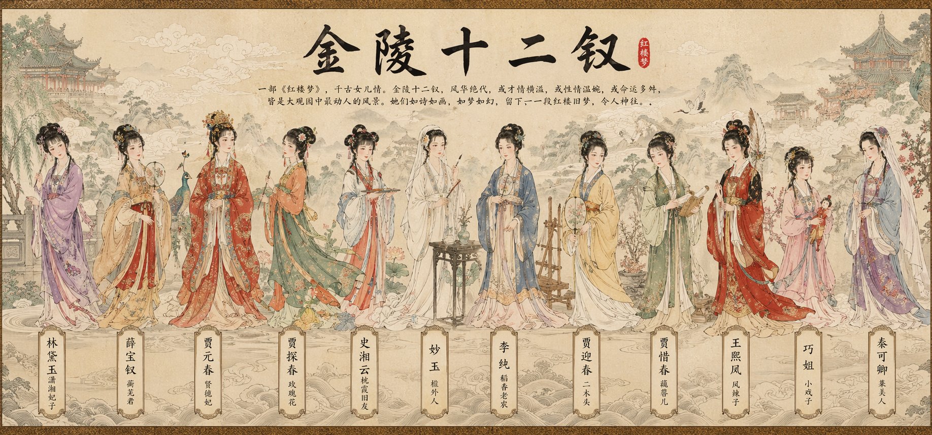 Eight Immortals Scroll Art
