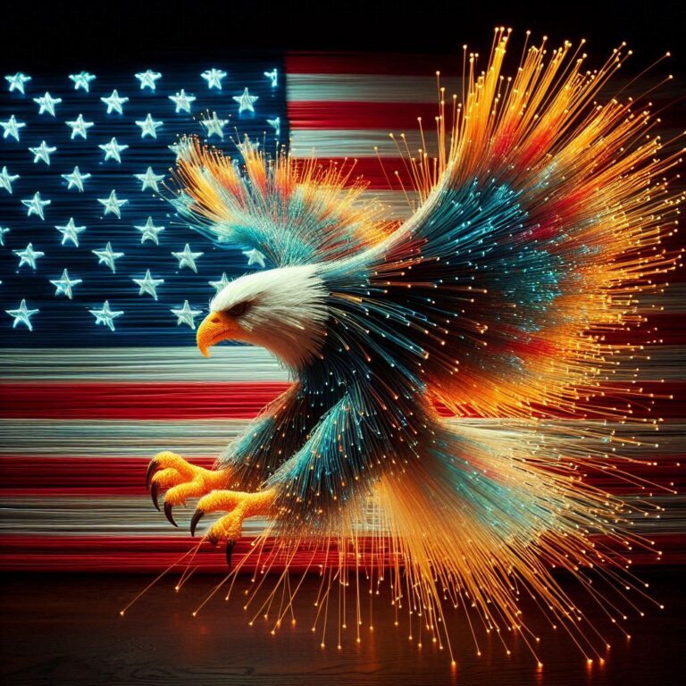 Colorful Fiber Optic Eagle Flight