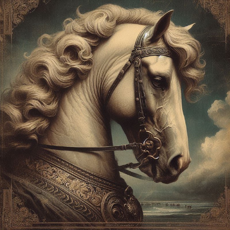 Victorian Horse Portrait Gothic Renaissance Wall Art