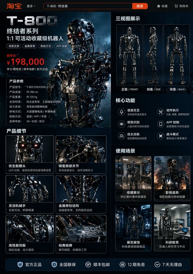 T-800 Robot Taobao Page