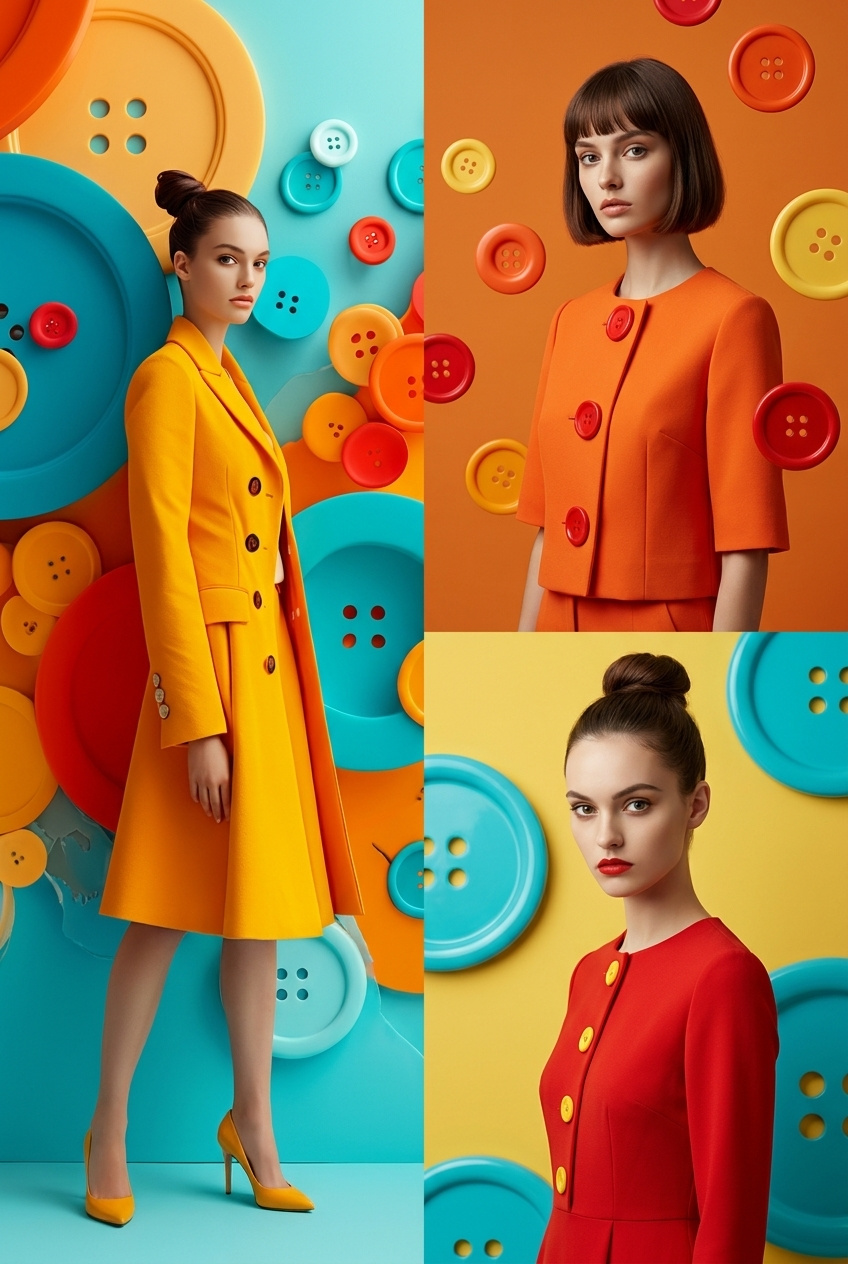 Color Button Fashion Editorial