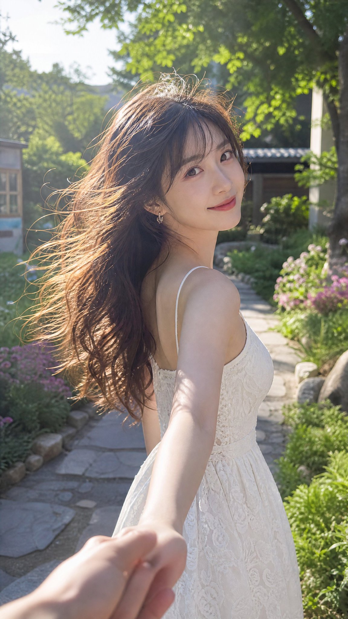 Sunlit Lover's Backward Glance