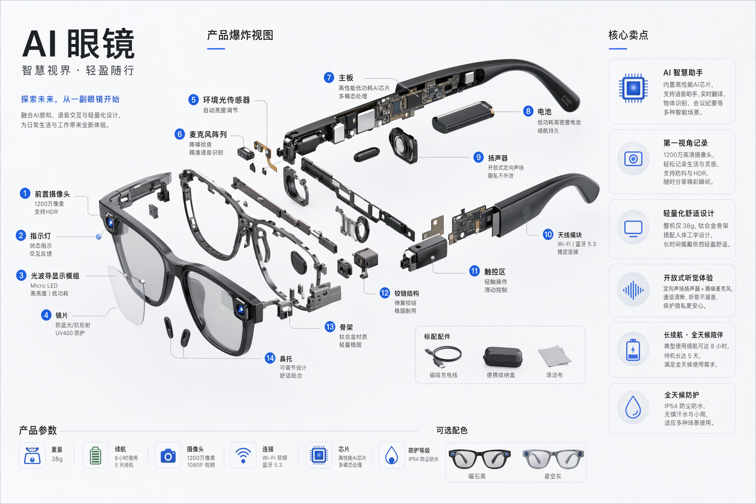 AI Glasses Exploded View Revealed
