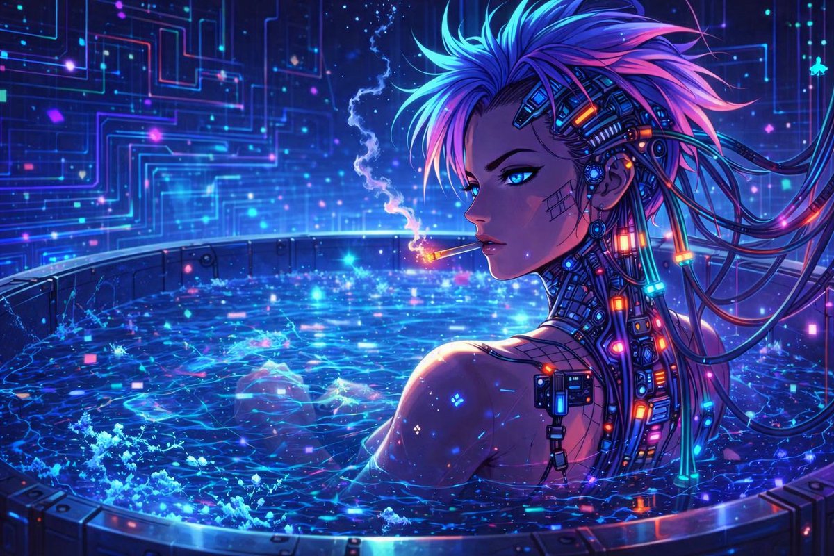 Neon Tub Cyberpunk Girl