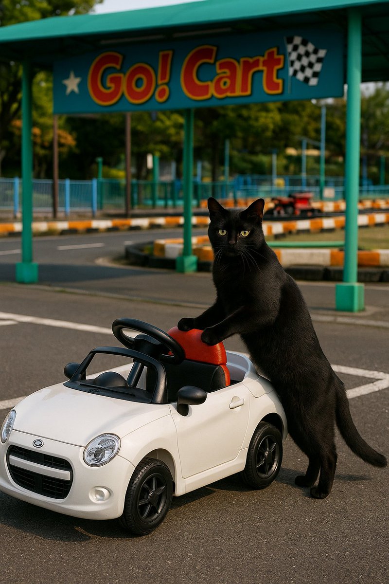 Black Cat Rides Toy Go Kart