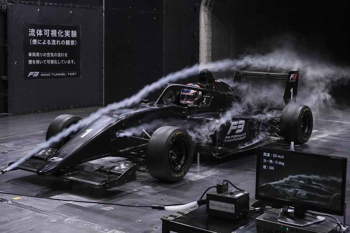 F3 Wind Tunnel Smoke Flow Test