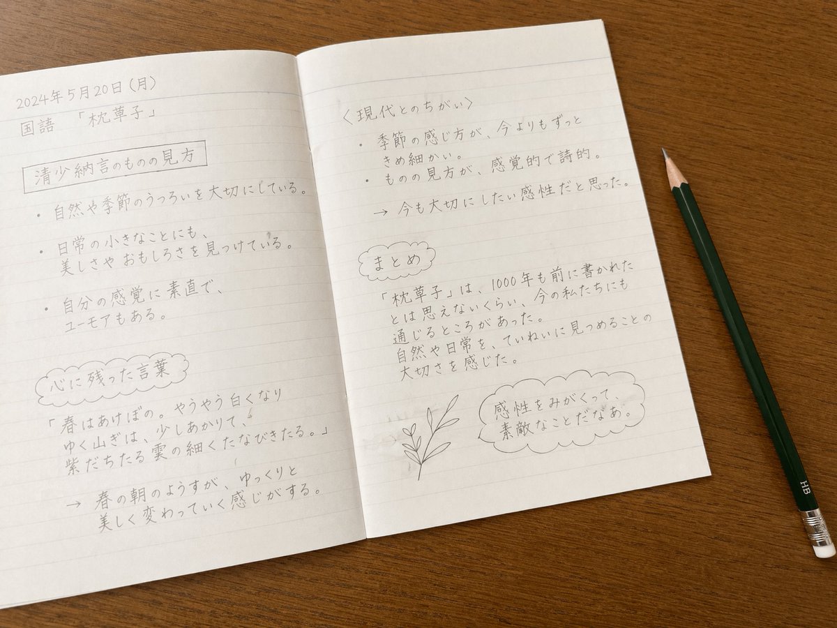 Handwritten Notebook On Desk