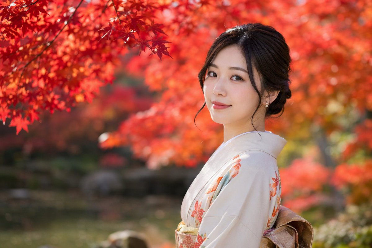 Elegant Kimono Beauty in Autumn