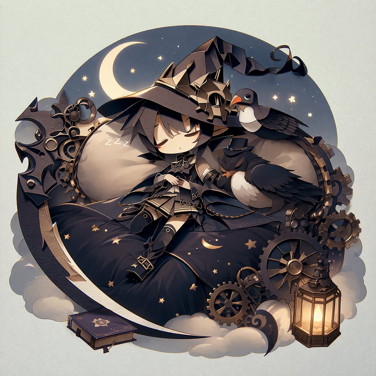 Sleepy Steampunk Witch Dreams