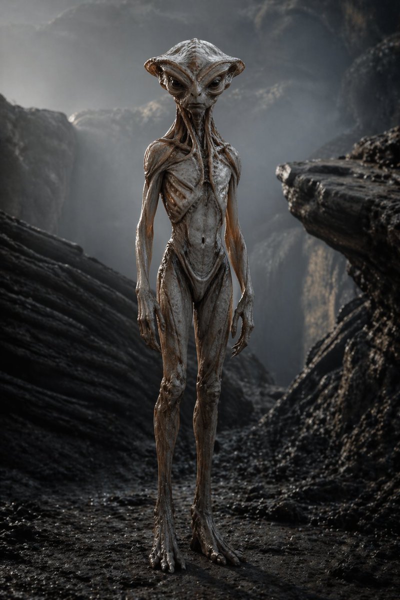 Unsettling Alien in Dark Canyon