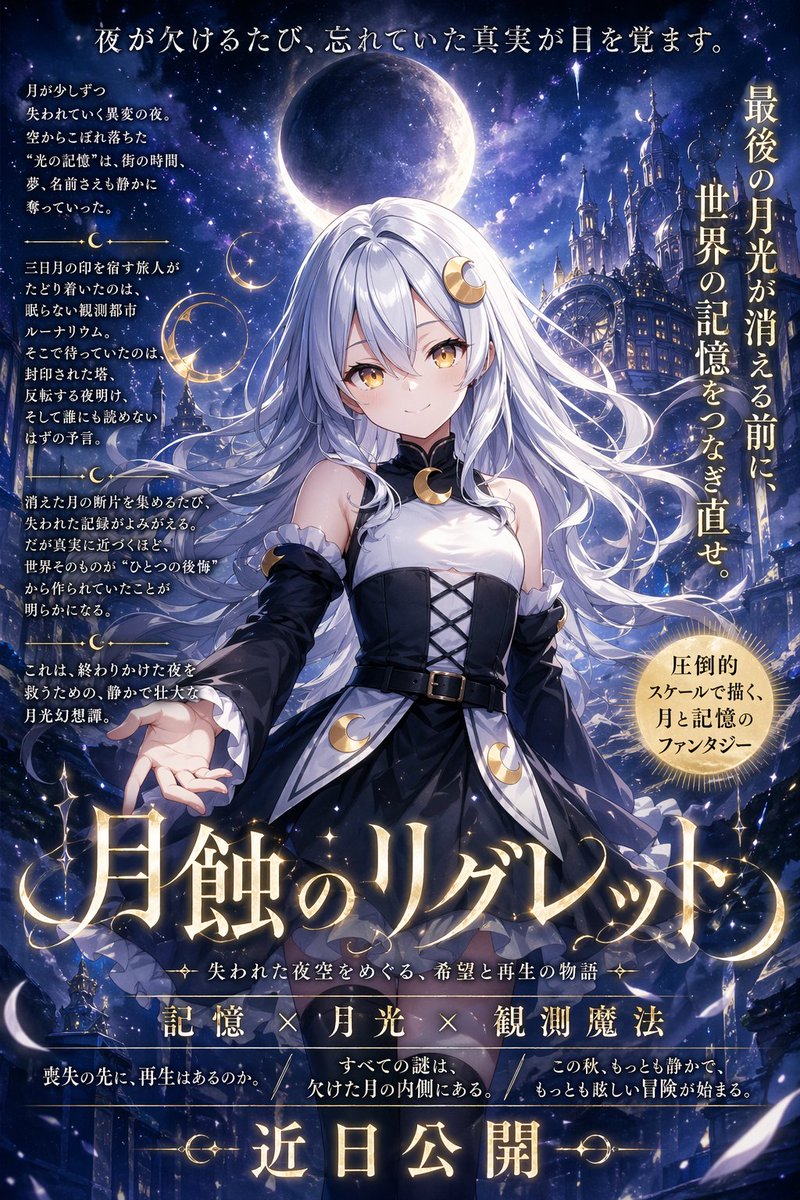 Lunar Eclipse Anime Fantasy Poster