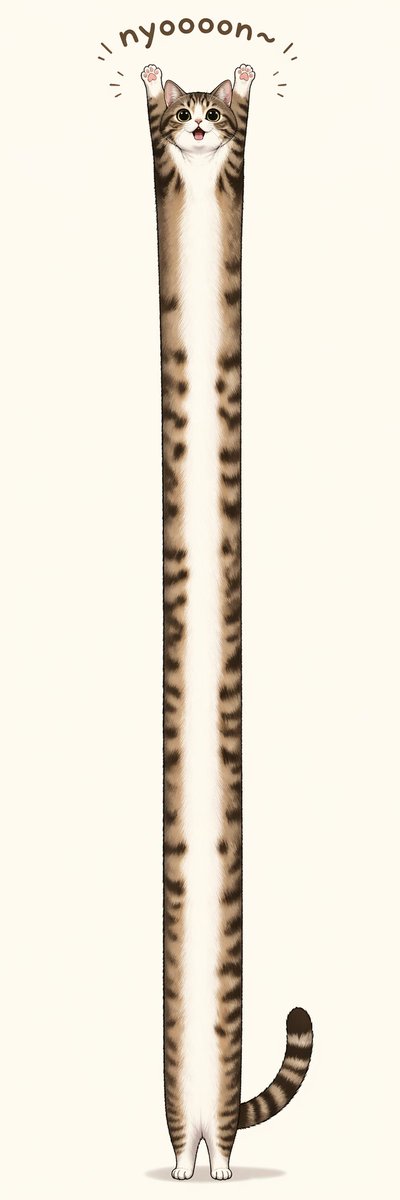 Stretchy Noodle Cat Illustration
